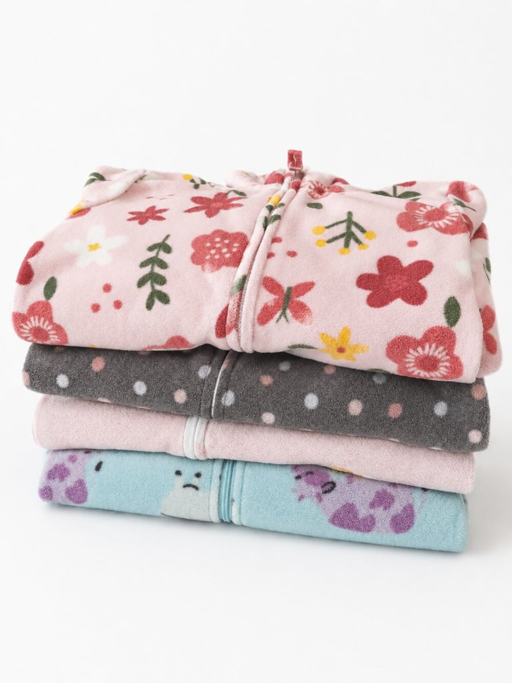 Bundle of 4 Carter's & Pekkle Toddler Girl's Fleece Sleepers - Size 2T